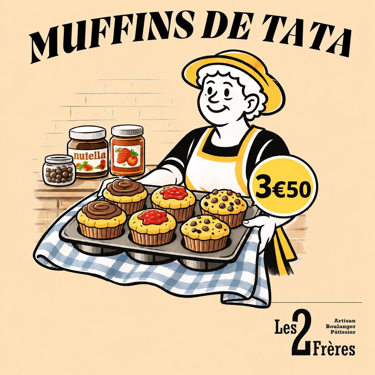 Muffins artisanaux des 2 Frères disponibles chez Chez Tata Vichy